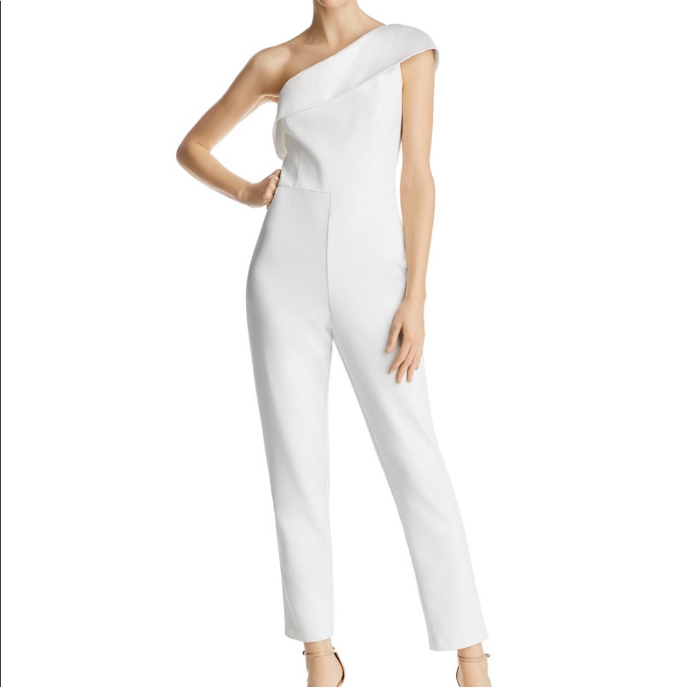 Adrianna Papell One-Shoulder Jumpsuit (white)